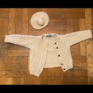 Irish merino wool children's sweater and hat